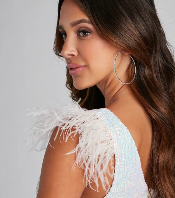 Stunning Sparkle Large Hoop Earrings - Image 3