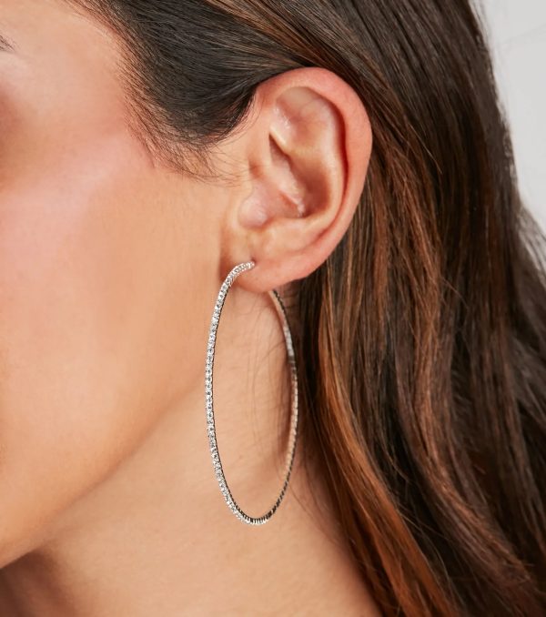 Stunning Sparkle Large Hoop Earrings - Image 4