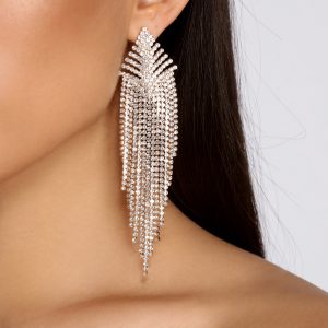 Unique Feels Rhinestone Fringe Earrings