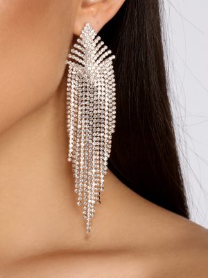 Unique Feels Rhinestone Fringe Earrings
