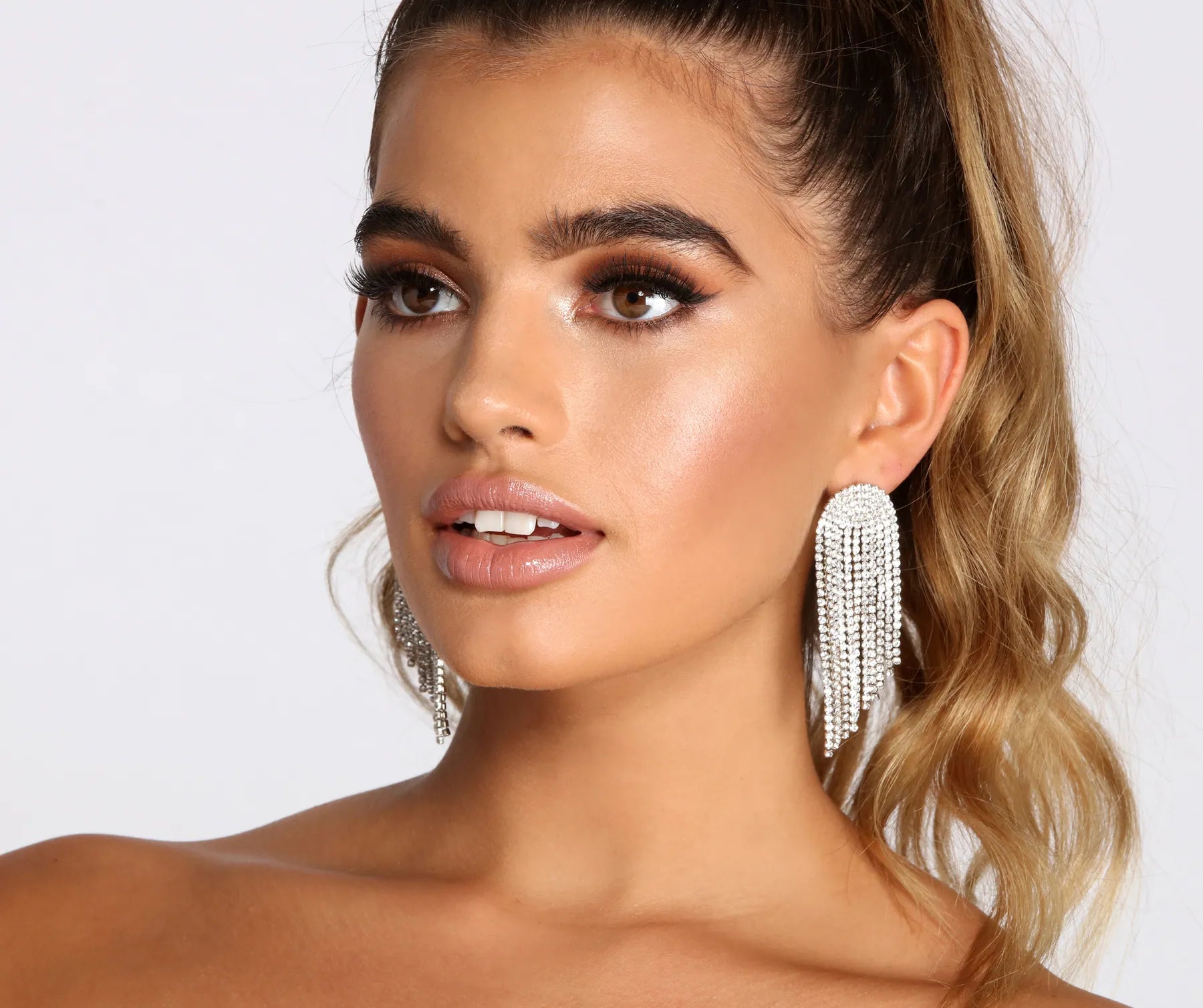 Dreaming Of Diamonds Rhinestone Fringe Earrings