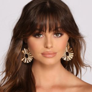 So Fab Pleated O-Ring Statement Earrings