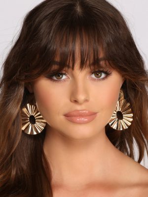 So Fab Pleated O-Ring Statement Earrings