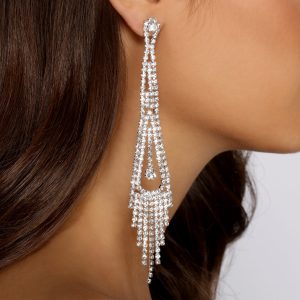 Fringe Fashionista Rhinestone Earrings
