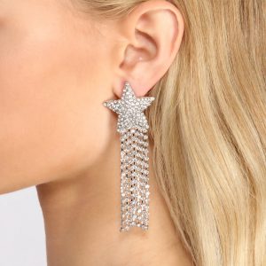 You're A Star Rhinestone Fringe Earrings