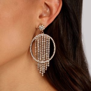 Natural Diva Fringe Rhinestone Hoops