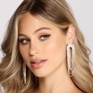 Glam Girl Rhinestone Duster Earrings