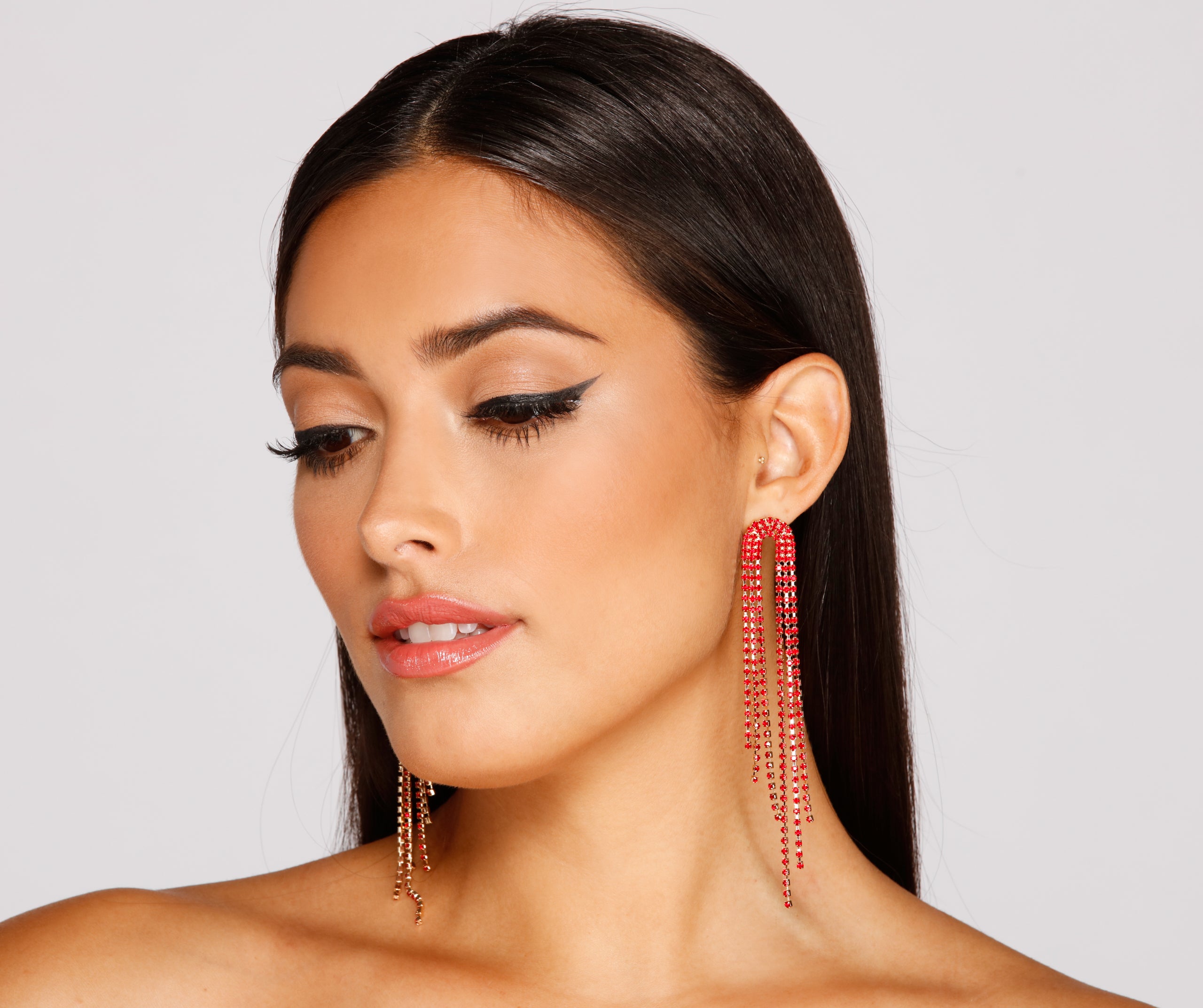 So Chic Cascading Fringe Earrings - Image 2