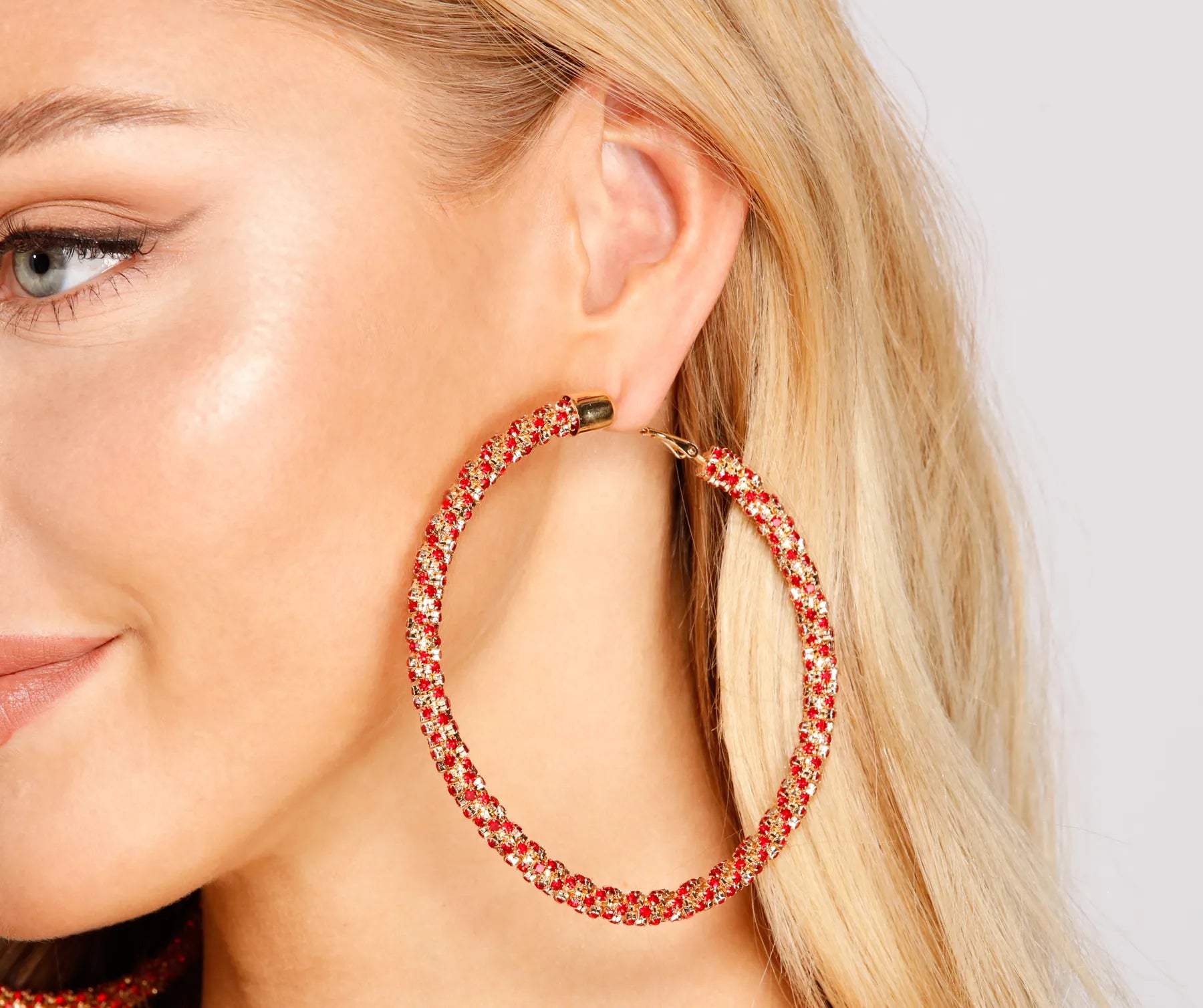 Raise The Heat Halloween Rhinestone Hoops - Image 2