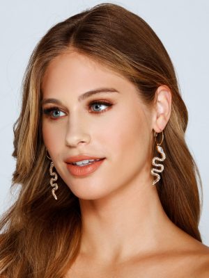 Snake Charmer Rhinestone Hoop Earrings