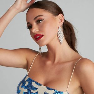 One For Glam Marquise Earrings