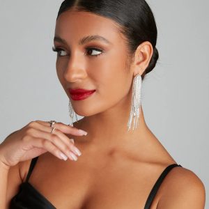 Major Fringe Rhinestone Earrings