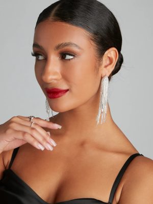 Major Fringe Rhinestone Earrings