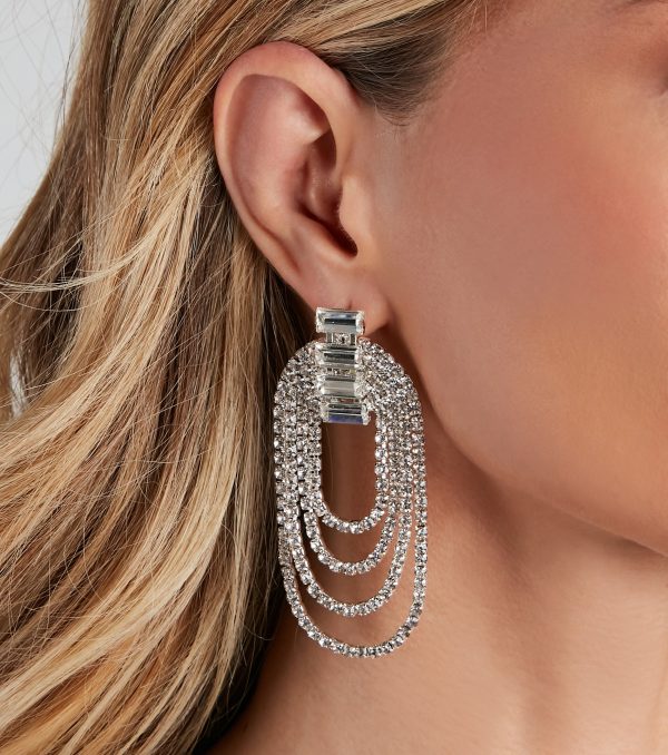 Vintage Elegance Rhinestone Earrings - Image 2