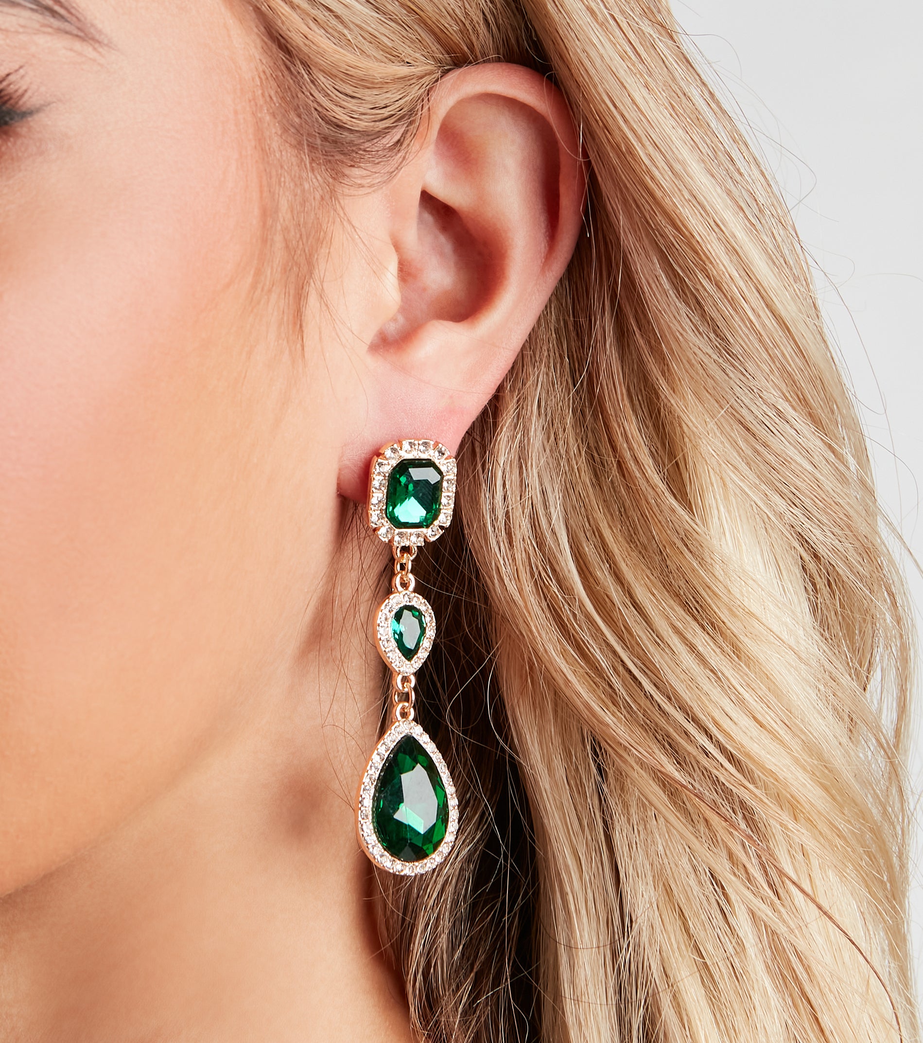 Vintage Chic Gemstone Earrings - Image 2