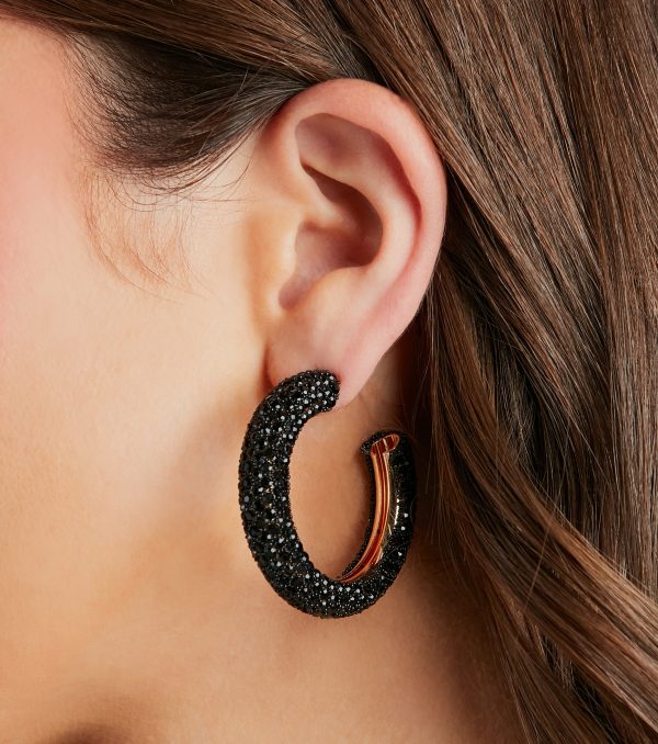 Iconic Look Rhinestone Hoop Earrings - Image 2
