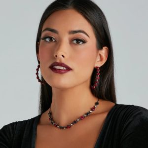 Divine Enchantment Hematite Rose Hoop Earrings