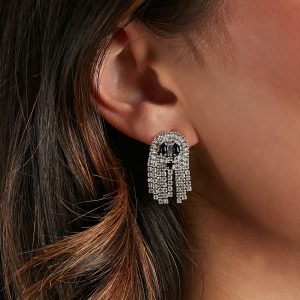 Spooktacular Babe Rhinestone Ghost Earrings