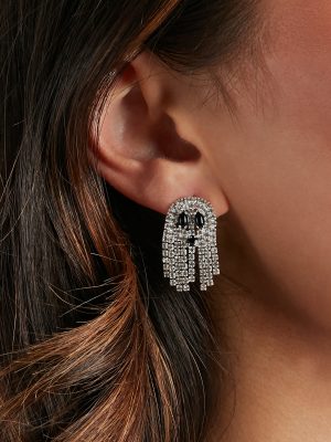 Spooktacular Babe Rhinestone Ghost Earrings
