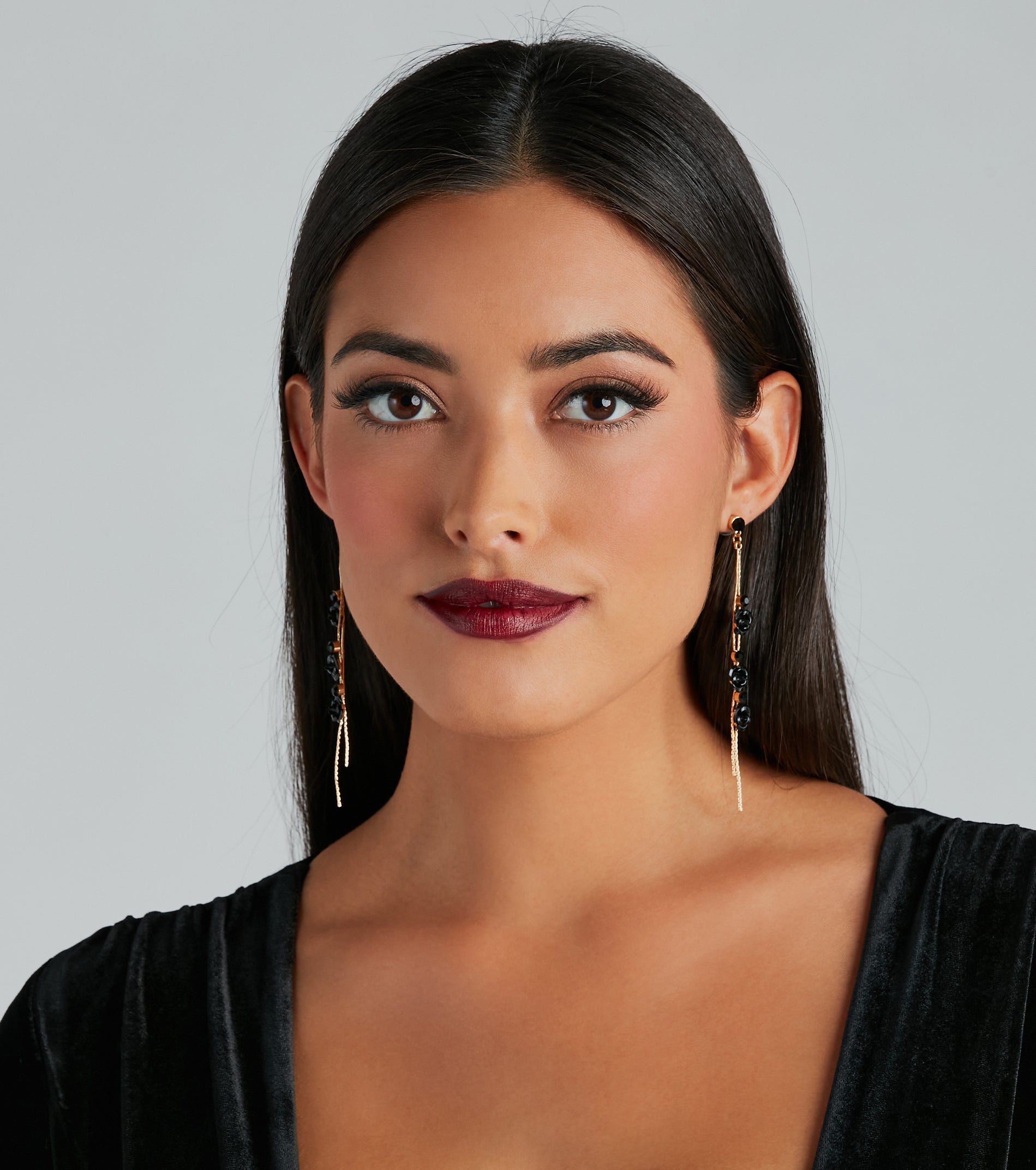 Vivid Romance Rose Linear Earrings - Image 2