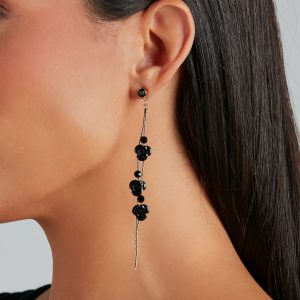 Vivid Romance Rose Linear Earrings