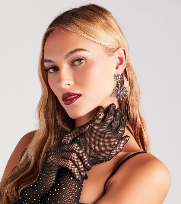 Spooky Flair Spider Web Earrings - Image 2