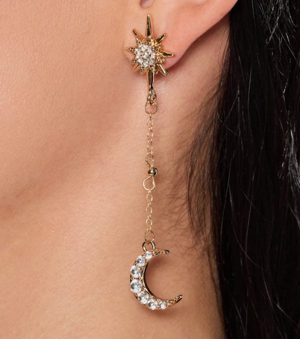 Shining Bright Moon And Star Charm Earrings - Image 2