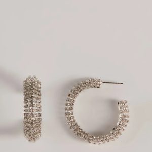 Glitzy Affair Rhinestone Chunky Hoop Earrings