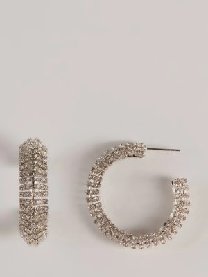 Glitzy Affair Rhinestone Chunky Hoop Earrings