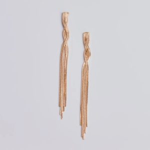 Dazzling Glam Twisted Fringe Earrings