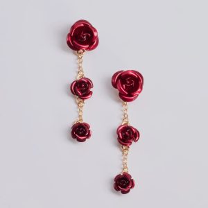 Enchanted Beauty Rosette Linear Earrings