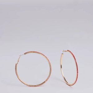 So Extra Rhinestone Hoop Earrings