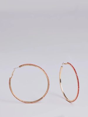 So Extra Rhinestone Hoop Earrings