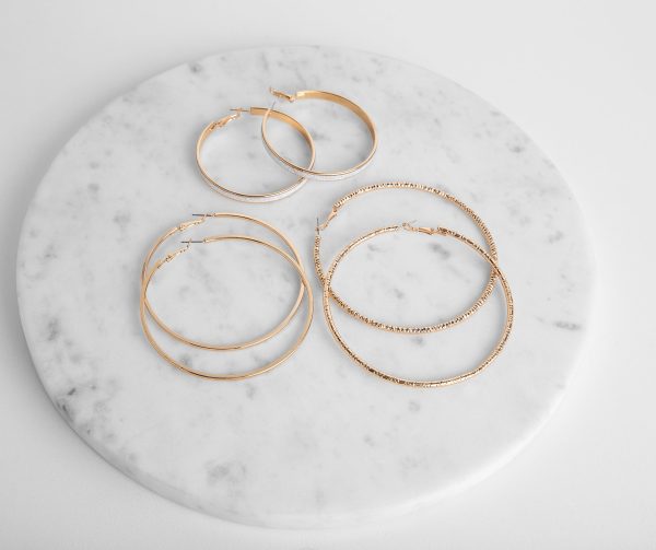 A Shimmering Trio Hoop Earring Set - Image 5