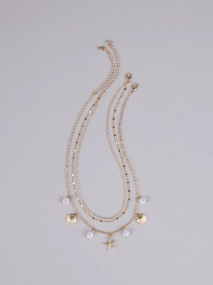 Mermaid Era Dainty Charm Necklace Set