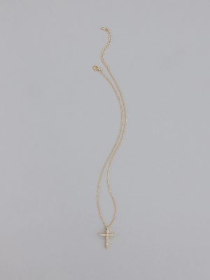 Divine Sparkle Cubic Zirconia Cross Necklace