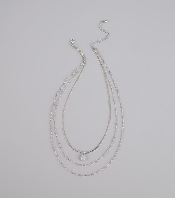 Layers of Luxe Teardrop Cubic Zirconia Necklace