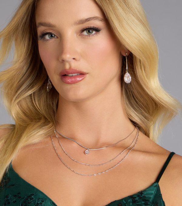 Layers of Luxe Teardrop Cubic Zirconia Necklace - Image 2