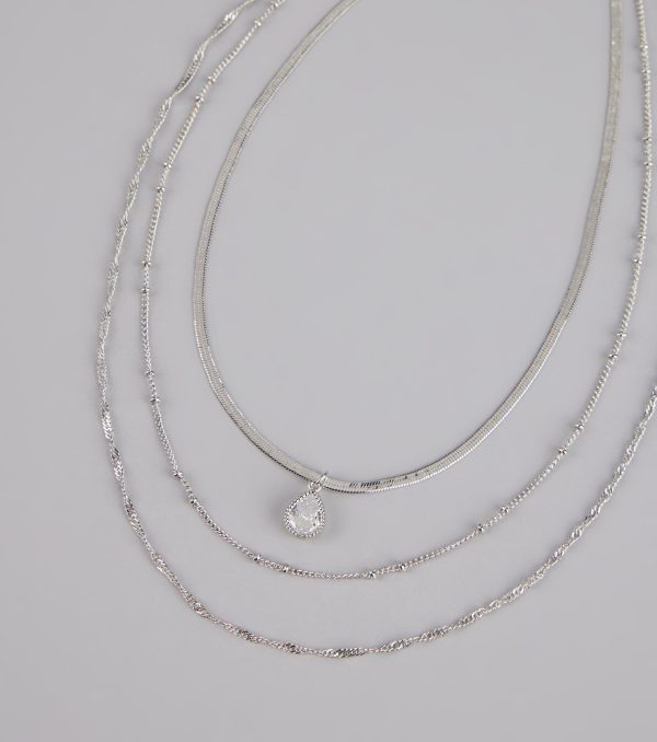 Layers of Luxe Teardrop Cubic Zirconia Necklace - Image 3