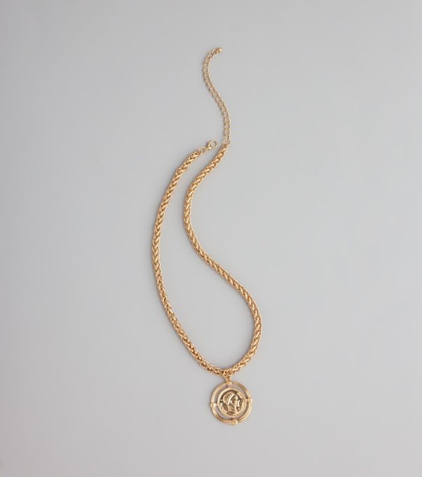 Coin Toss Statement Chain Necklace