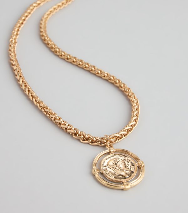 Coin Toss Statement Chain Necklace - Image 3