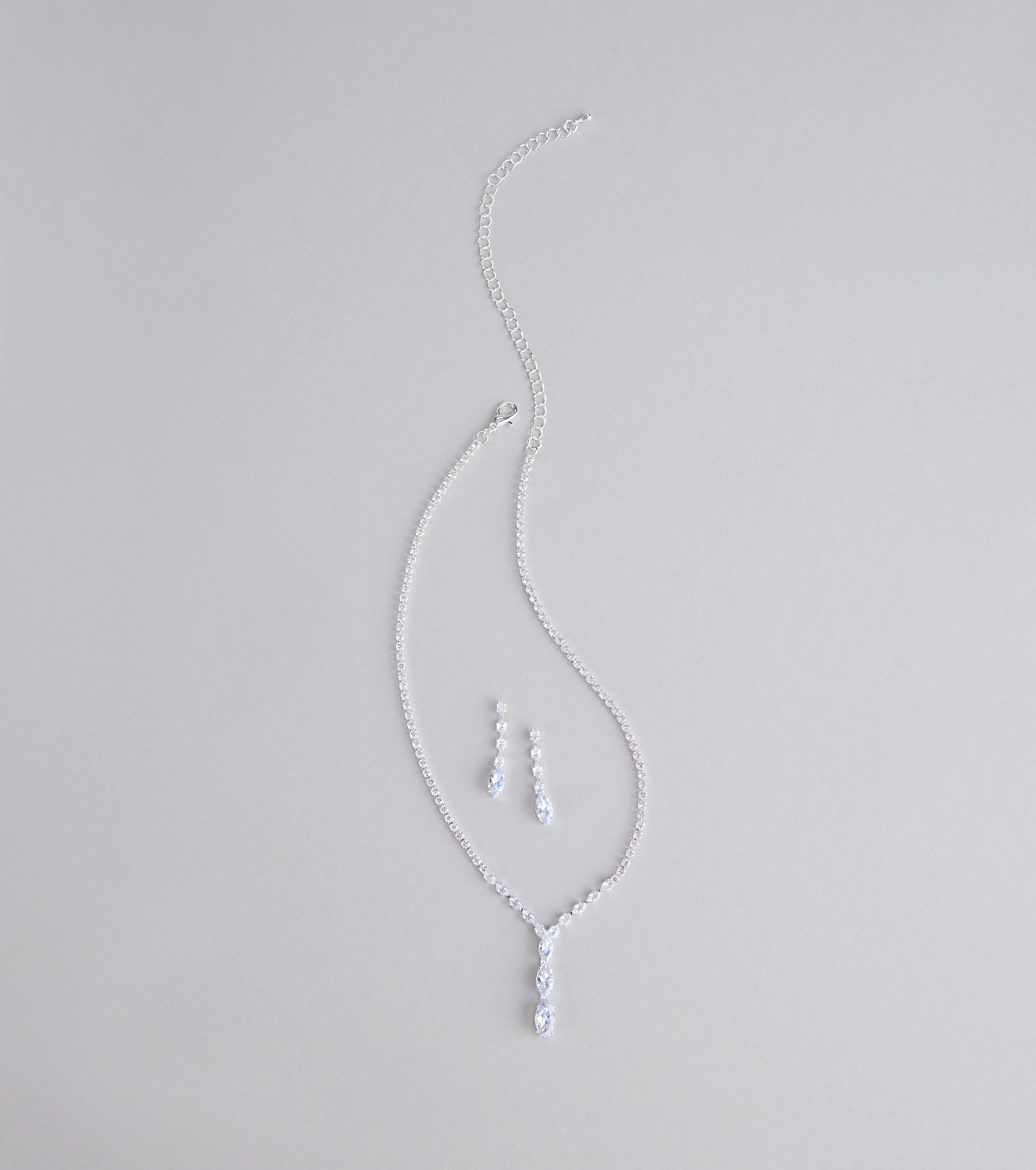 Instant Glam Rhinestone Necklace And Earrings Set