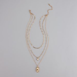 Stacked Up Layered Chain Charm Necklace