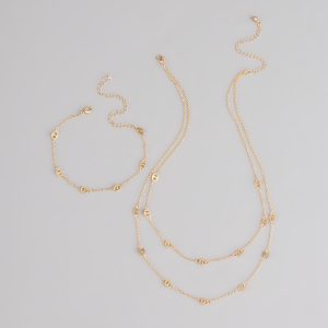 Twice As Chic Layered Necklace And Bracelet Set