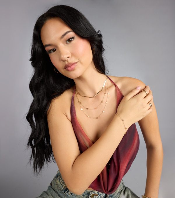 Twice As Chic Layered Necklace And Bracelet Set - Image 2