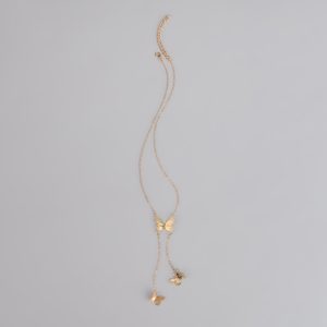 Soft Statement Butterfly Lariat Necklace
