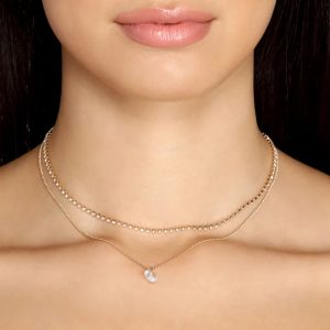 Dainty Cubic Zirconia Drop Necklace