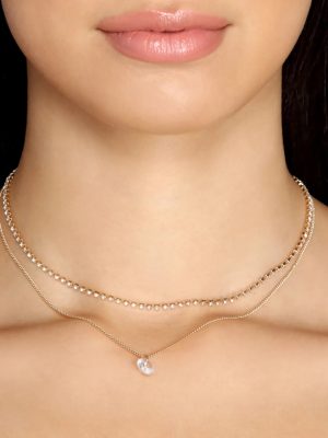 Dainty Cubic Zirconia Drop Necklace