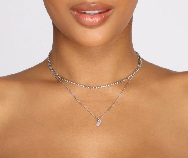 Dainty Cubic Zirconia Drop Necklace - Image 3