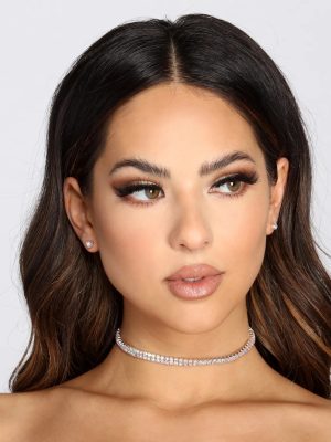 Iridescent Double Rhinestone Choker Set